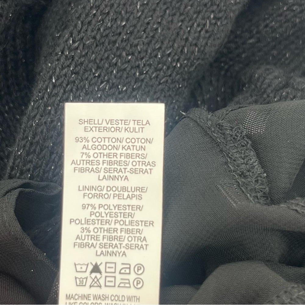 Lucky Brand Black Mixed Material Split Back Top Layered Look Women's Size Large - Picture 7 of 7